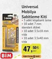 SGS UNİVERSAL MOBİLYA SABİTLEME KİTİ SGS UNİVERSAL MOBİLYA SABİTLEME KİTİ